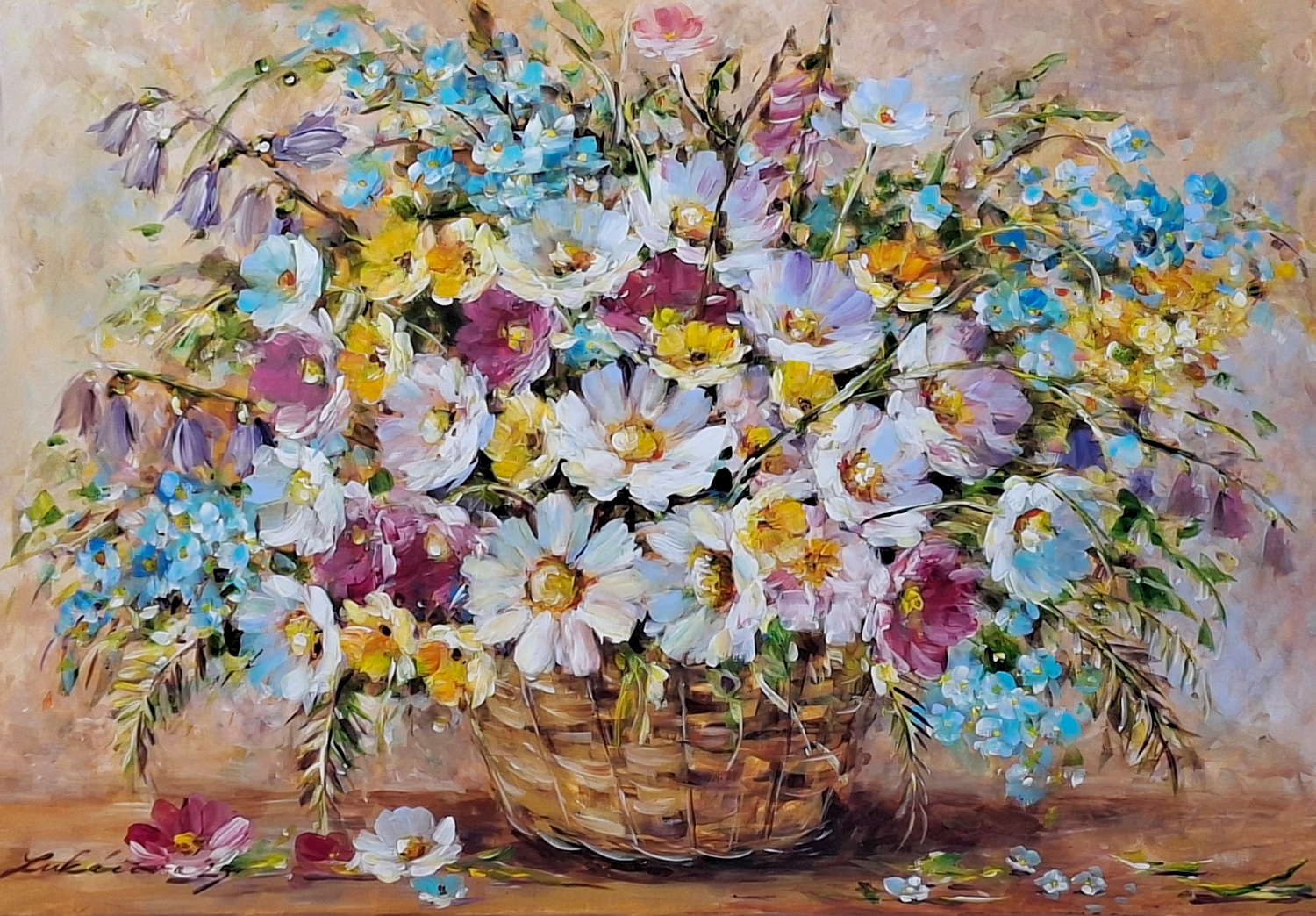 Veľká kytica v košíku