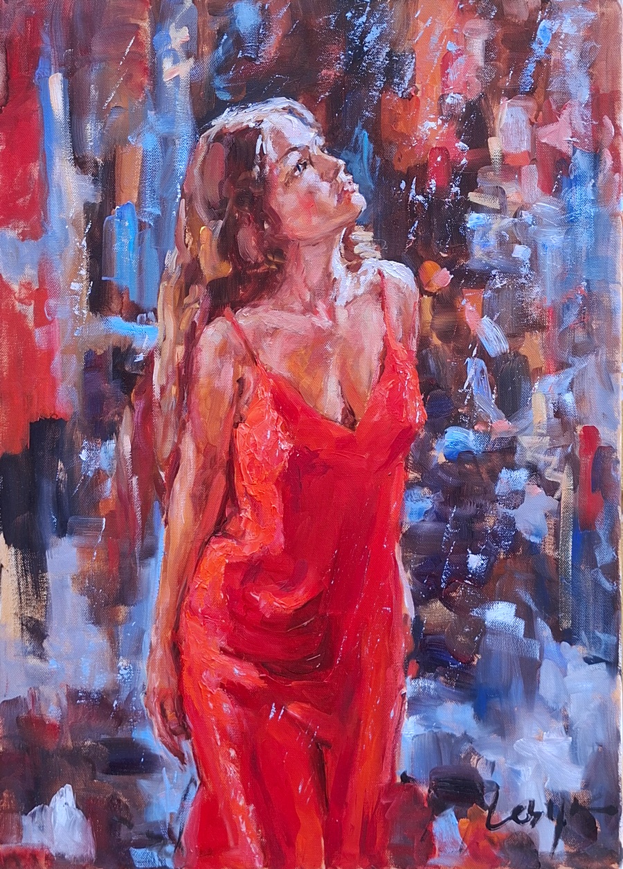 V červenom